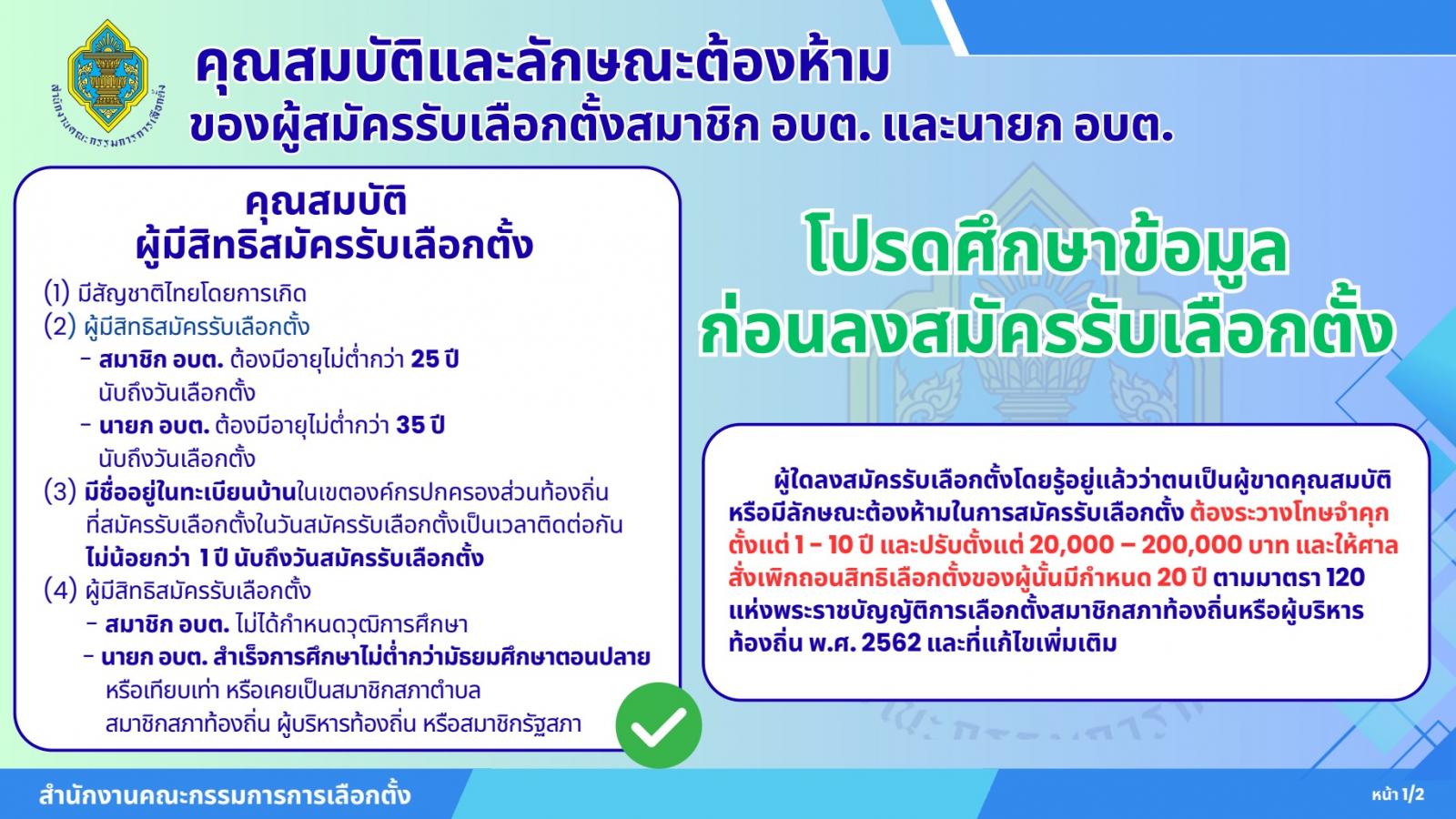 คุณสมบัติและลักษณะต้องห้าม 1